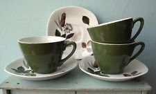 3 vintage coffee cups saucers