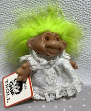 DAM Troll Bride White Lace Wedding Dress & Vail Lime Green Hair 1986 TAGS V RARE