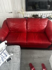 Sofa Set Colour Red And Black Two Seater 