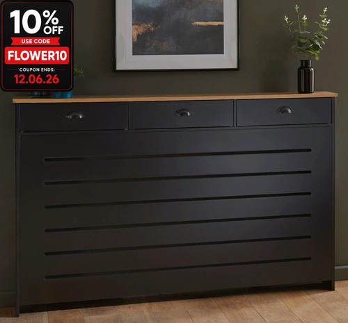 Black radiator cover cabinet - radiator,