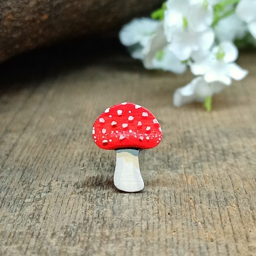 Mushroom pin badge handmade - pin,