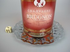 Bottle Coaster Stand Holder. Champagne wine. Vintage. Chrome/stainless. Round.