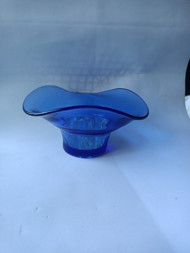 Vintage blue glass tricorn - vintage,