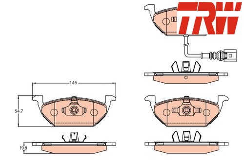 Front brake pad set disc - set,