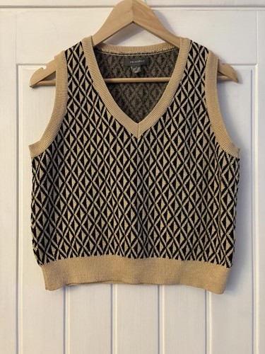 Primark beige black knitted - beige,