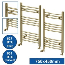 Brushed Brass Heated Towel Rail Radiator Straight Curved Rads Ladder Bathroom