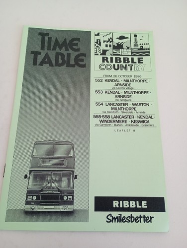 Bus timetable 1986 - 552, 554