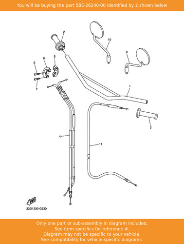 Yamaha grip assy 5be 26240 - grip, 5be-26240-00