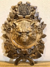 Wood wolf with axes, Wall art