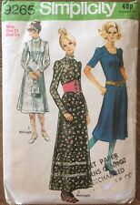 1970’s Vintage Simplicity 9265 Victorian/Edwardian Inspired Dress Sewing Pattern