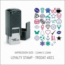 Loyalty Card Rubber Stamp Self Inking Small Pocket Sized With Cap