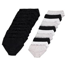 GIRLS 10 PACK BRIEFS KNICKERS UNDERWEAR 100% COTTON AGE 2-16
