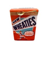 Franklin Mint Porcelain Hinged Trinket Box Wheaties Cereal Limited Edition AO569