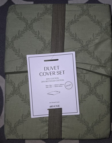 Home green double duvet - green,