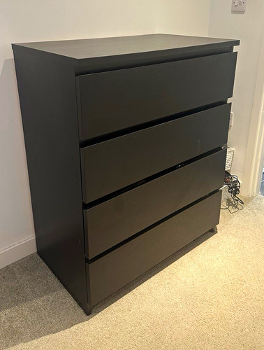 Black drawer freestanding - black,