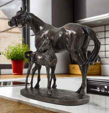 Mare & Foal Horse Cold Cast Bronze Sculpture by David Geenty New & Boxed