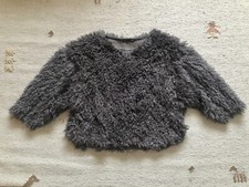 ZARA Dark Grey FAUX MONGOLIAN