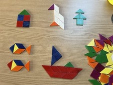 Vintage Wooden Tangrams Puzzle