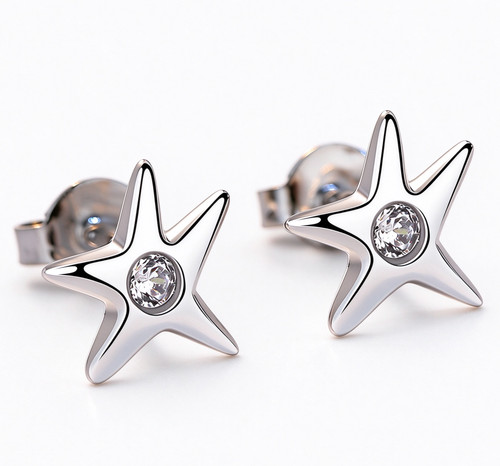 Polished 925 silver starfish - polished,