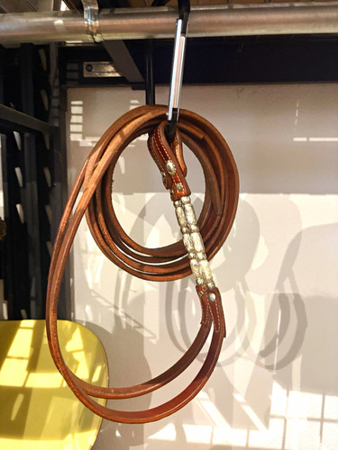 Brown leather western - leather, split