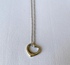 Tiffany & Co Sterling Silver Elsa Peretti Open Heart  Necklace No Box