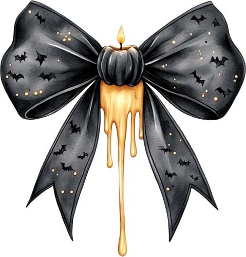 Halloween coquette bow wall - halloween,