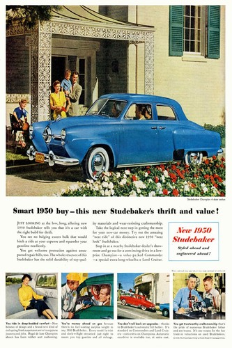 1950 studebaker car ad - car,