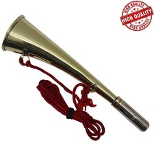 Solid Brass Country Hunting Horn Outdoor Bugle Bespoke 22cm-FOOTBALL HORN