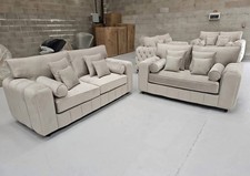 Beige Lilly 3+2 Sofa With Extra Cushions 