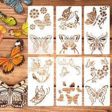 6X Reusable Butterfly Stencils