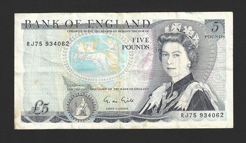 Boe pound banknote - £5,