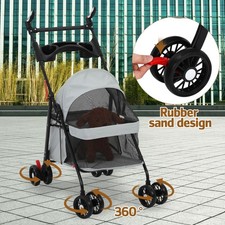 Lightweight Pet Stroller for Cats and Small Dogs Easy Fold Portable Travel Pram