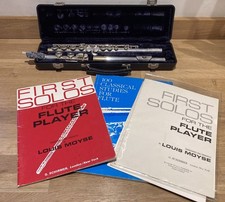 Vintage Artley 18-0 Silver Plated Flute - Made in the USA With Case + Books