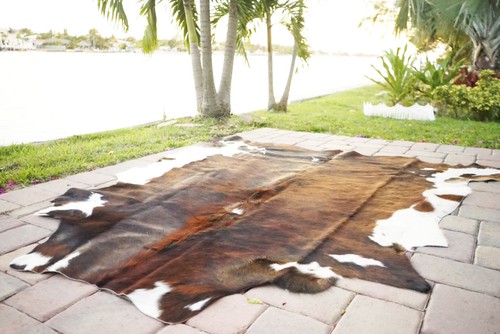 Brindle rodeo cowhide rug - cowhide,