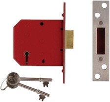 Union Locks 2101 5-Lever Mortice Deadlock 77.5mm - Brass Finish