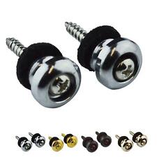 Strap Buttons Pins x 2 for Electric Acoustic Guitar - Screws + Felts Included