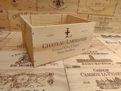 Wooden wine box crate - wooden, ~