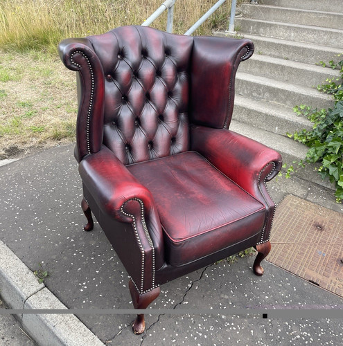 Burgundy leather wingback - burgundy,