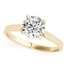 14K Solid Gold Lab Grown Round Diamond Solitaire Wedding Ring VS1 F 1.00-2.00 Ct