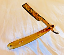 ANTIQUE VICTORIAN J ALLEN & SONS HORN STRAIGHT CUT THROAT RAZOR 16.5cm NOT SCRAP