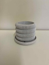 Small Stone Effect Plant Pot  With Fitted Saucer Plastic Home Decor