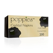 Cocktail napkins black - napkins, 23x23cm