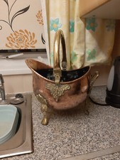 vintage brass coal bucket
