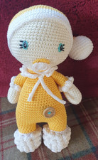 HAND CRAFTED CROCHET / KNITTED BABY DOLL TOY 10 INCHES