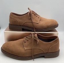 Marks & Spencer Derby Faux Suede Shoes Tan/Brown Size 11 .