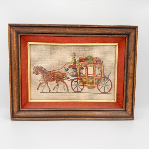 Vintage framed needlepoint - vintage,