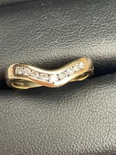 quarter carat diamond wishbone ring 9ct gold hallmarked size o