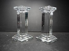 Pair of Heavy Candle holders Jihlavske Sklarny Bohemia Czech 24% Lead Crystal
