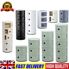 2-5 Tier Storage Cabinet Cylinder Drawer Bedside Cupboard Shelf Table Locker UK