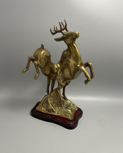 Vintage brass figure stag - brass, &